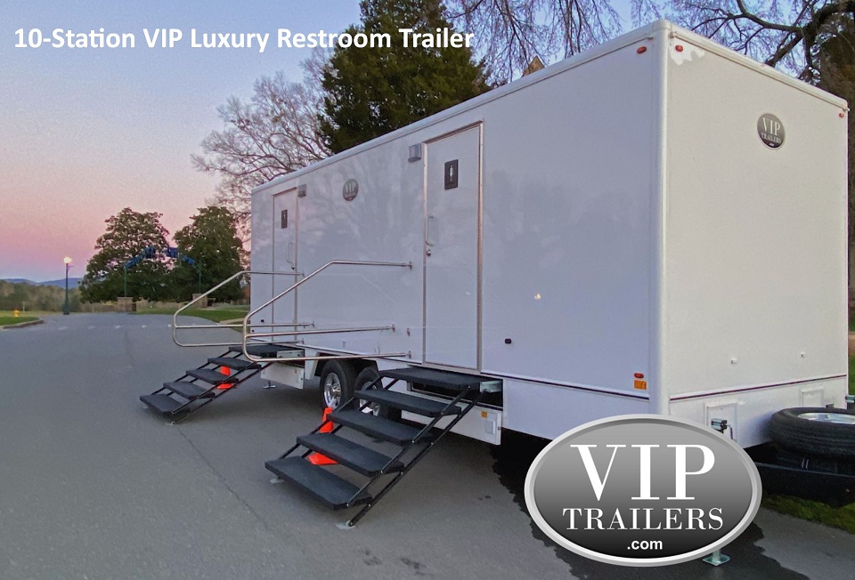 VIP Trailers 10 Station Restroom Trailer Exterior